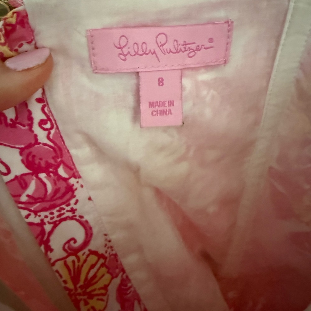 Lilly Pulitzer Pink Floral Print Spaghetti Strap Sundress - Picture 2 of 3